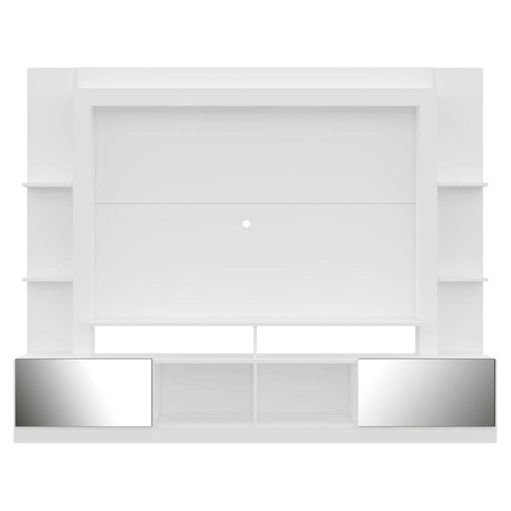 Estante com Espelho para TV até 65" Multimóveis Oslo FG3390 Branca/Tenerife