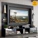 Estante com Espelho para TV até 65" Multimóveis Oslo FG3390 Preta/Tenerife