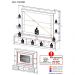 Estante com Espelho para TV até 65" Multimóveis Oslo FG3390 Preta/Tenerife