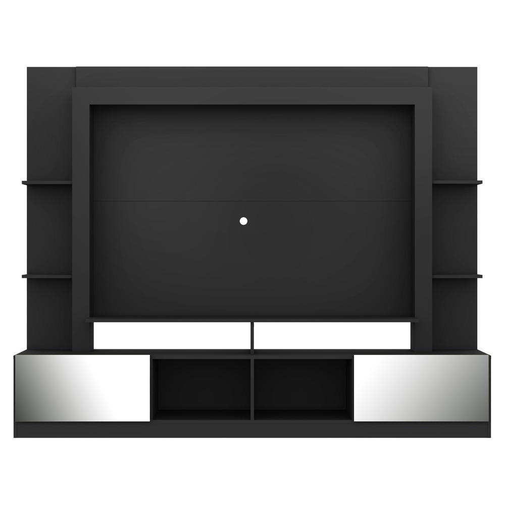 Estante com Espelho para TV até 65" Multimóveis Oslo FG3390 Preta/Tenerife
