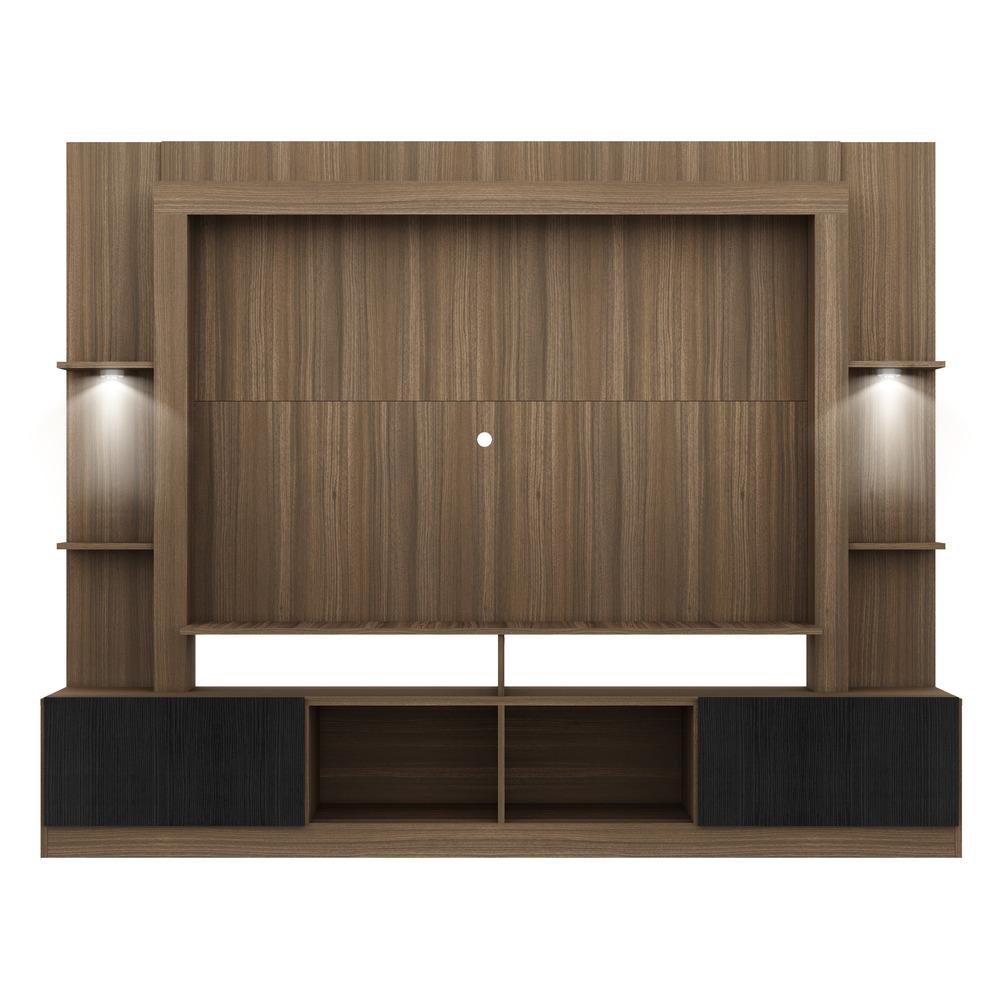 Estante com Leds para TV até 65" Multimóveis Berlim FG3392 Madeirada/Preta
