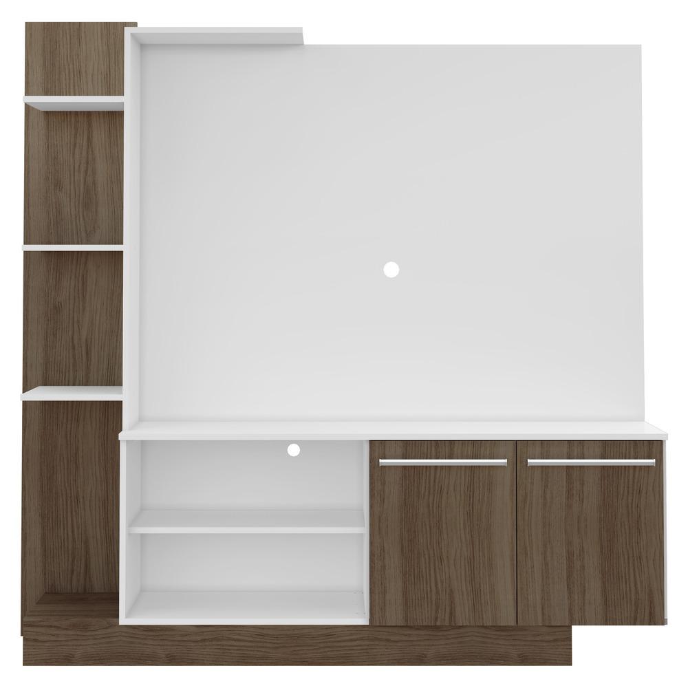 Estante com Painel TV 55" e 2 portas Denver Multimóveis Argila/Branco