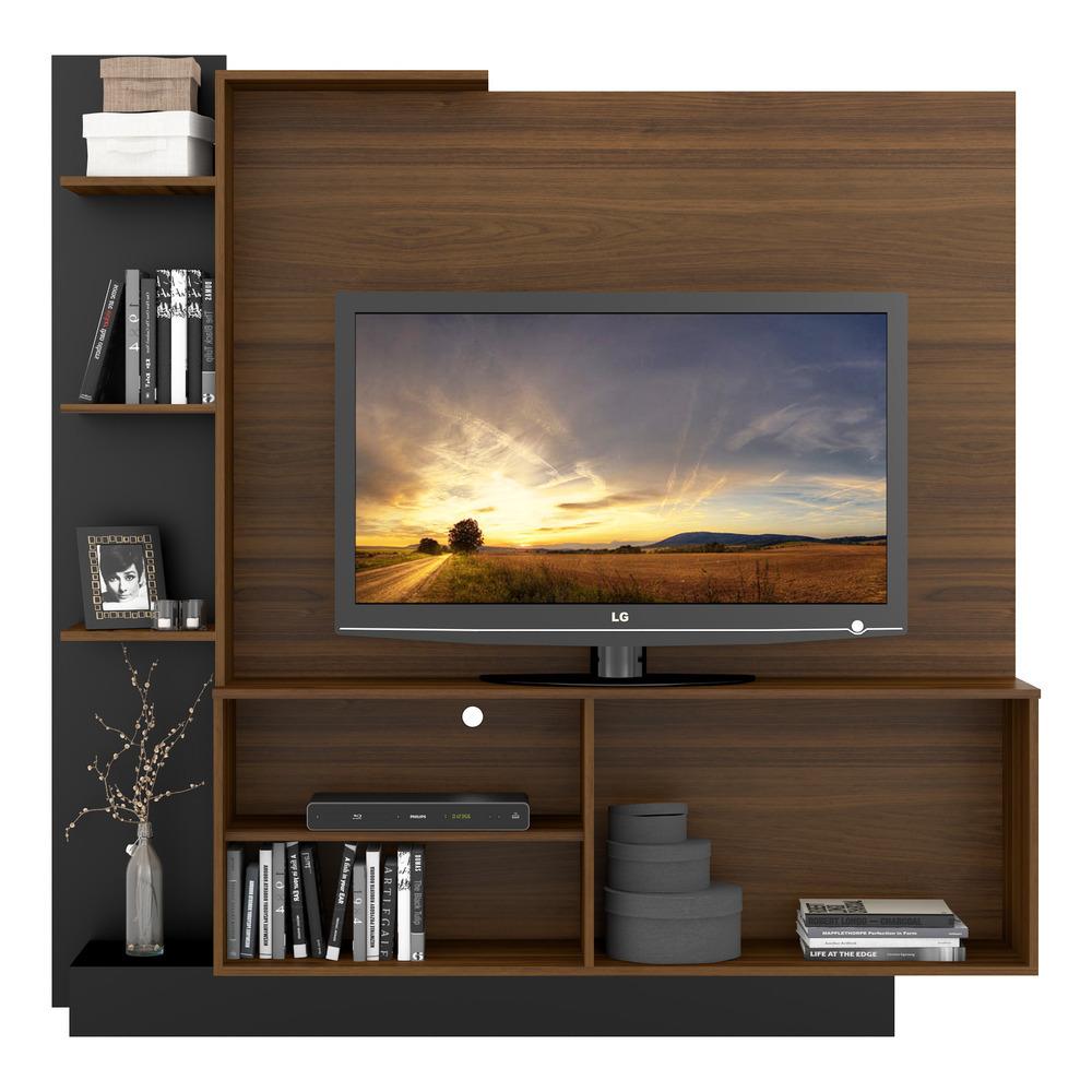 Estante com Painel TV 55" e 2 portas Denver Multimóveis Duna/Preto