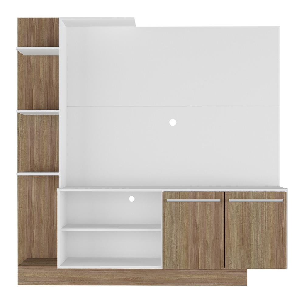 Estante com Painel TV 55" e 2 portas França Multimóveis BR2473 Argila/Branco