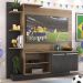 Estante com Painel TV 55" e 2 portas França Multimóveis BR2473 Duna/Preto