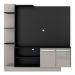 Estante com Suporte para TV até 55" Multimóveis Denver FG3069 Preta/Lacca Fumê