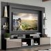 Estante com Suporte para TV até 65" Multimóveis Moscou FG2747 Preta/Lacca Fumê