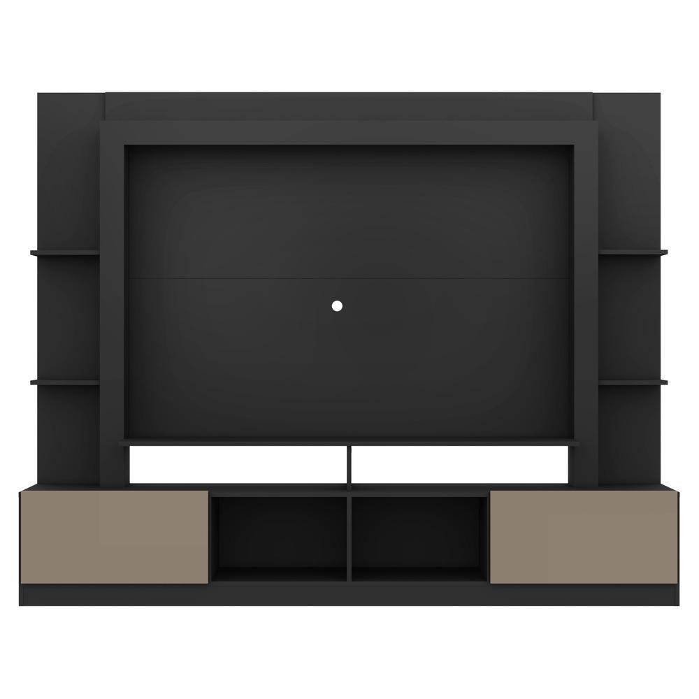 Estante com Suporte para TV até 65" Multimóveis Moscou FG2747 Preta/Lacca Fumê