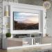 Estante com Suporte para TV até 65" Multimóveis Oslo FG3386 Branca/Lacca Fumê