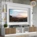Estante com Suporte para TV até 65" Multimóveis Oslo FG3386 Branca/Madeirada