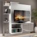 Estante para TV até 55" Multimóveis Denver FG2473 Branca/Lacca Fumê