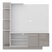 Estante para TV até 55" Multimóveis Denver FG2473 Branca/Lacca Fumê
