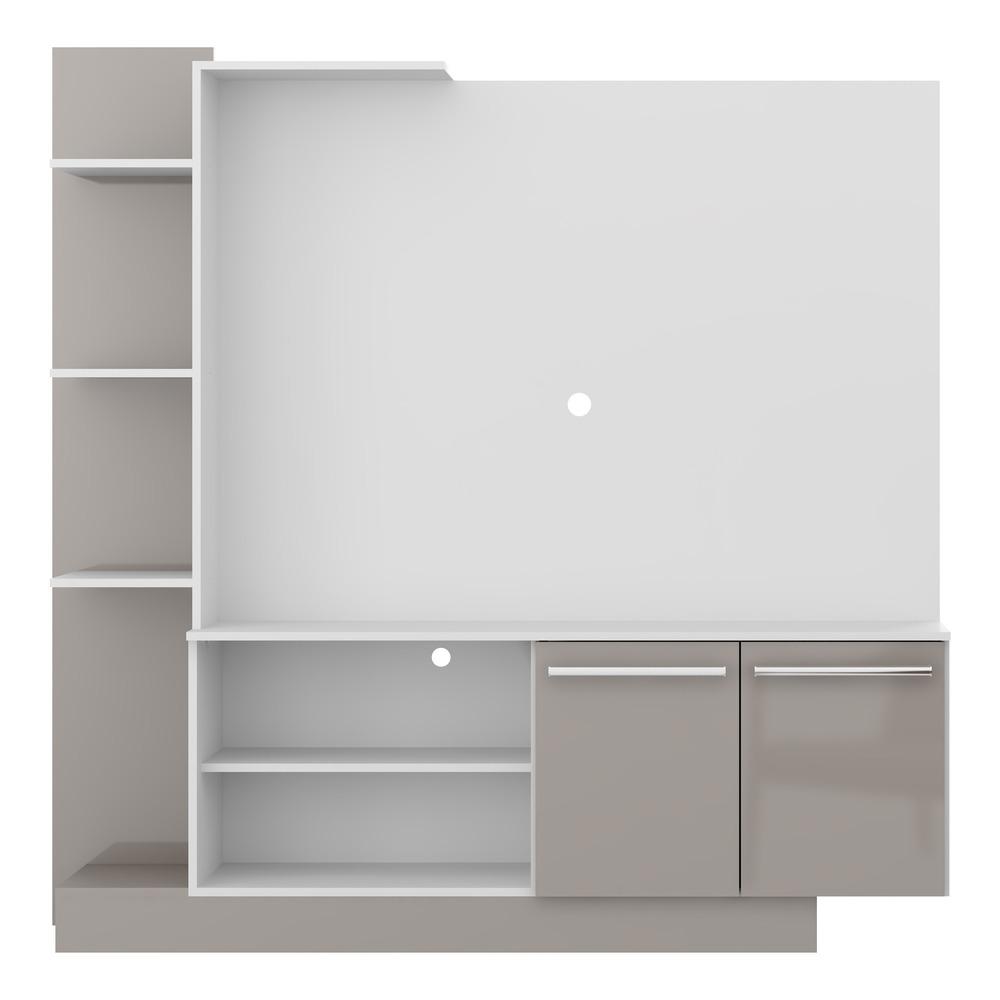 Estante para TV até 55" Multimóveis Denver FG2473 Branca/Lacca Fumê