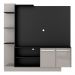 Estante para TV até 55" Multimóveis Denver FG2473 Preta/Lacca Fumê