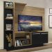 Estante para TV até 55" Multimóveis Denver FG2473 Rustic/Preta