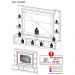 Estante para TV até 65" Multimóveis Oslo FG3395 Preta/Tenerife