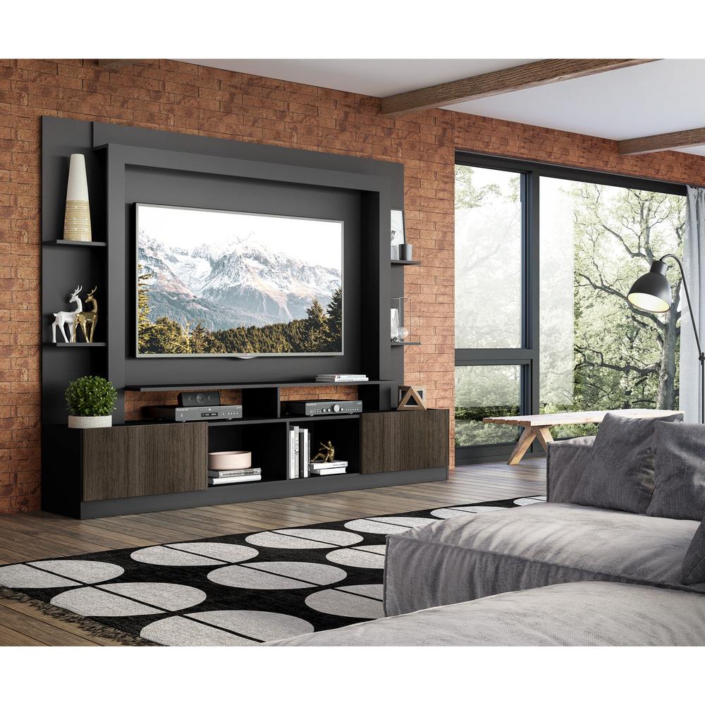 Estante para TV até 65" Multimóveis Oslo FG3395 Preta/Tenerife
