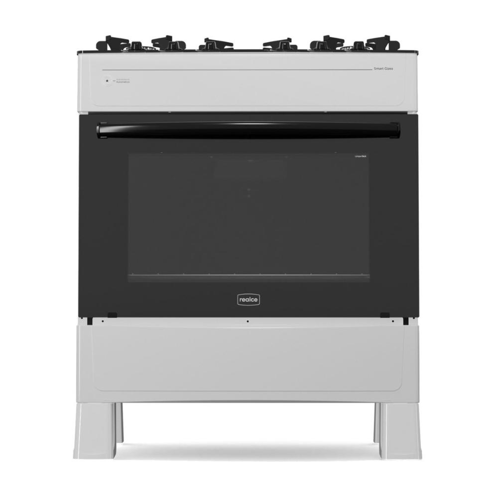 Fogão 5 Bocas a Gás Realce Smart Glass CR222 Branco