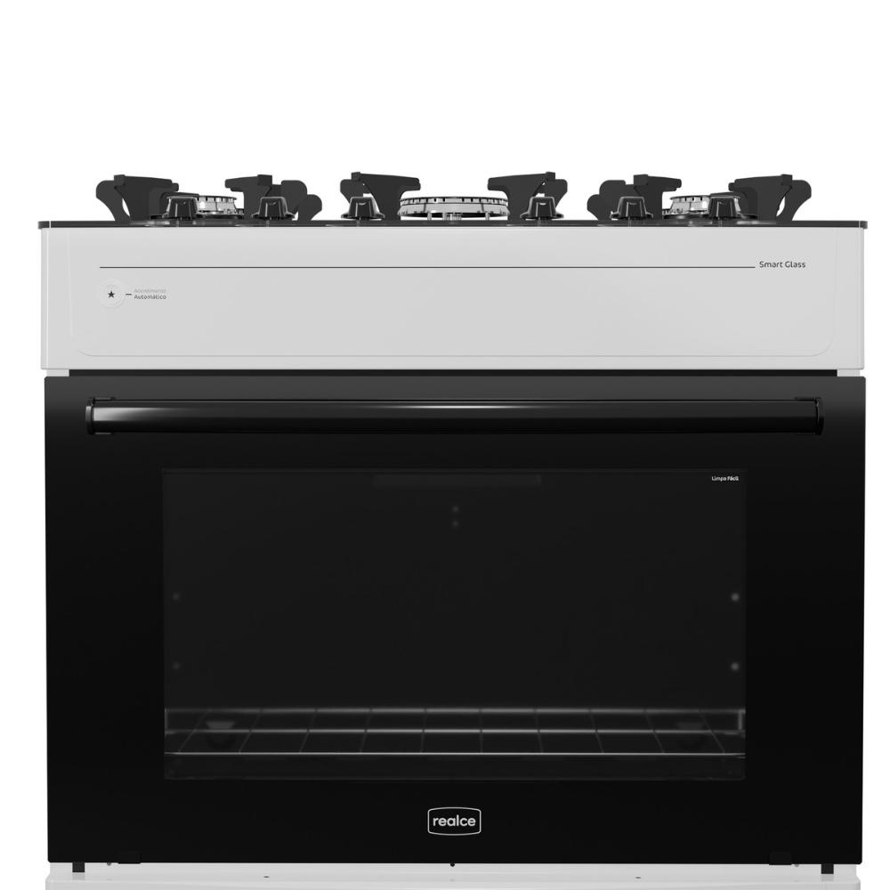 Fogão 5 Bocas a Gás Realce Smart Glass CR222 Branco