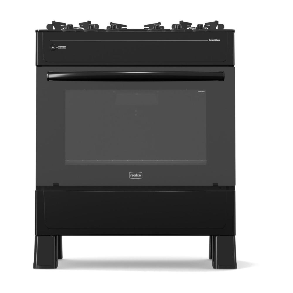 Fogão 5 Bocas a Gás Realce Smart Glass CR222 Preto