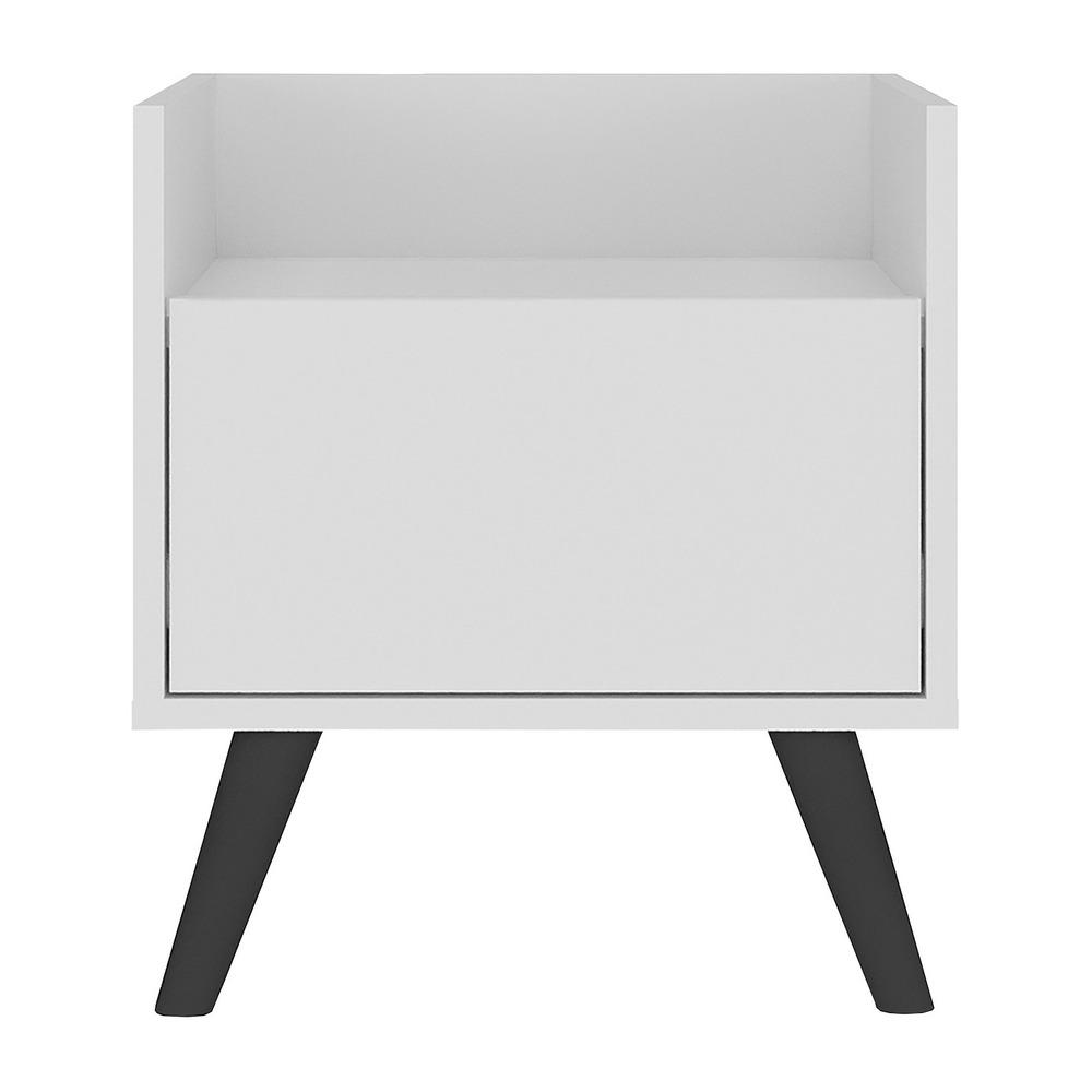 Gabinete Armário Banheiro 40 cm com Pés Retrô Multimóveis MP5037 Branco/Preto