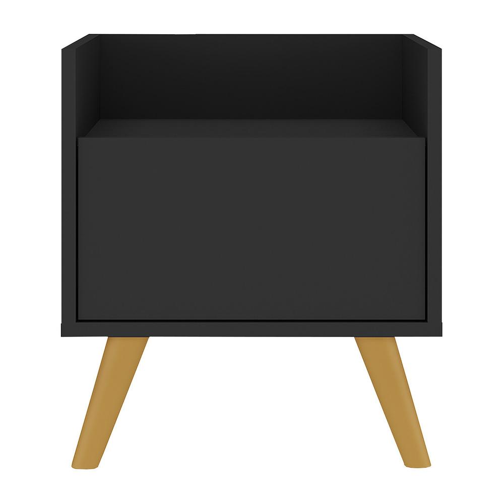 Gabinete Armário Banheiro 40 cm com Pés Retrô Multimóveis MP5037 Preto/Natural