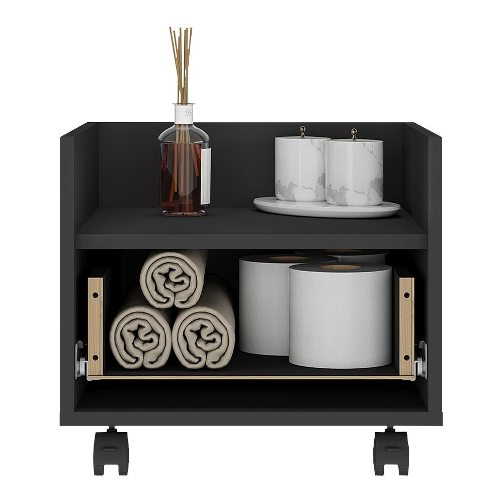 Gabinete Armário Banheiro 40 cm com Rodízios Multimóveis MP5035 Preto