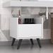 Gabinete Armário Banheiro 40cm Retrô Multimóveis V5037 Branco/Preto