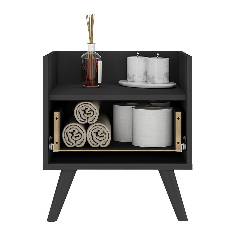 Gabinete Armário Banheiro 40cm Retrô Multimóveis V5037 Preto