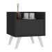 Gabinete Armário Banheiro 40cm Retrô Multimóveis V5037 Preto/Branco