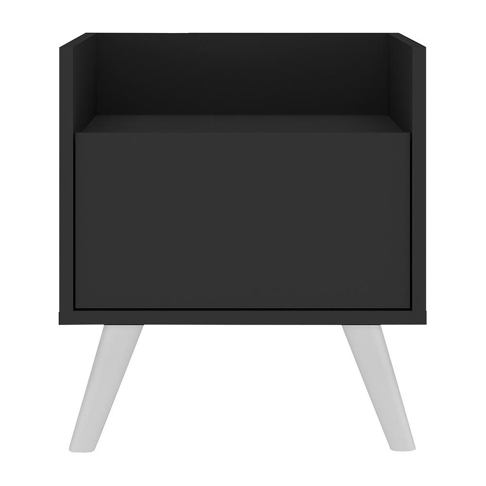 Gabinete Armário Banheiro 40cm Retrô Multimóveis V5037 Preto/Branco