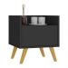 Gabinete Armário Banheiro 40cm Retrô Multimóveis V5037 Preto/Natural