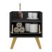 Gabinete Armário Banheiro 40cm Retrô Multimóveis V5037 Preto/Natural