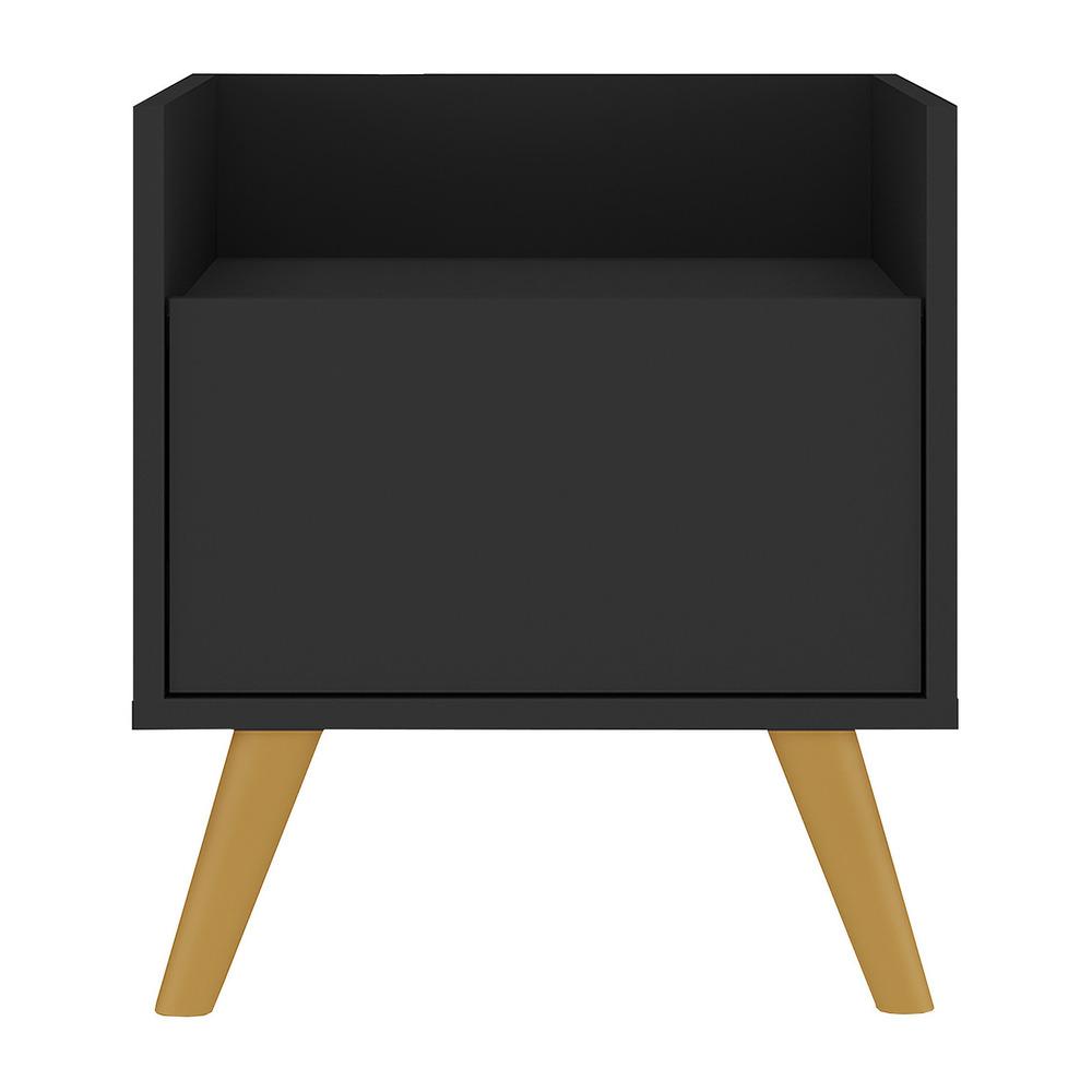 Gabinete Armário Banheiro 40cm Retrô Multimóveis V5037 Preto/Natural