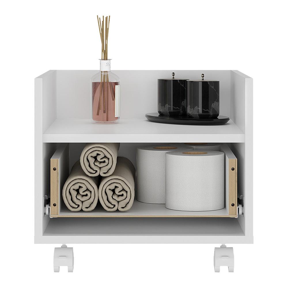 Gabinete Armário Banheiro 40cm com Rodízios Multimóveis V5035 Branco