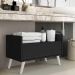 Gabinete Armário Banheiro 60 cm c/ Pés Retrô Multimóveis Preto/Branco