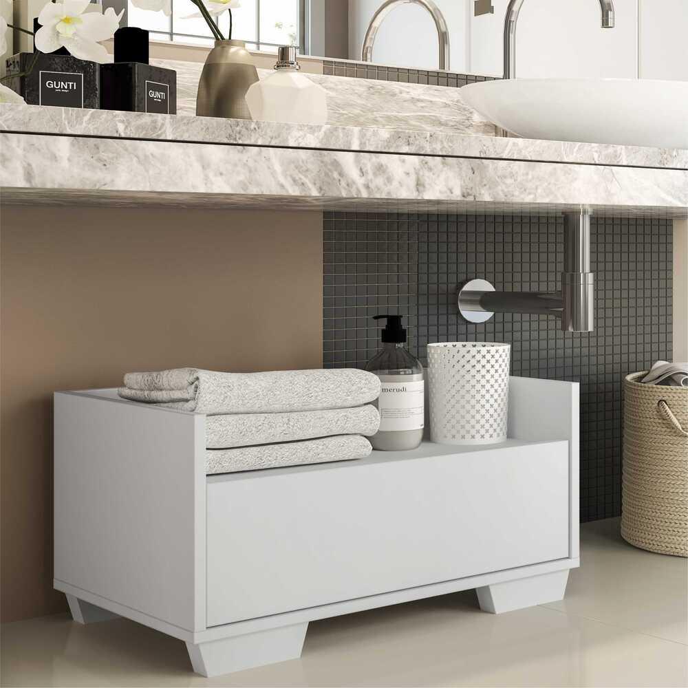 Gabinete Armário Banheiro 60cm Multimóveis V3625 Branco