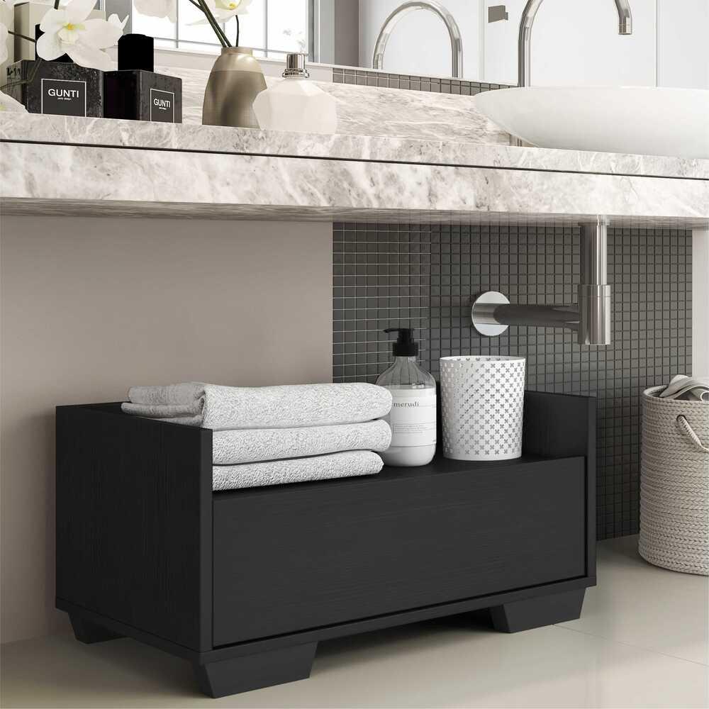 Gabinete Armário Banheiro 60cm Multimóveis V3625 Preto