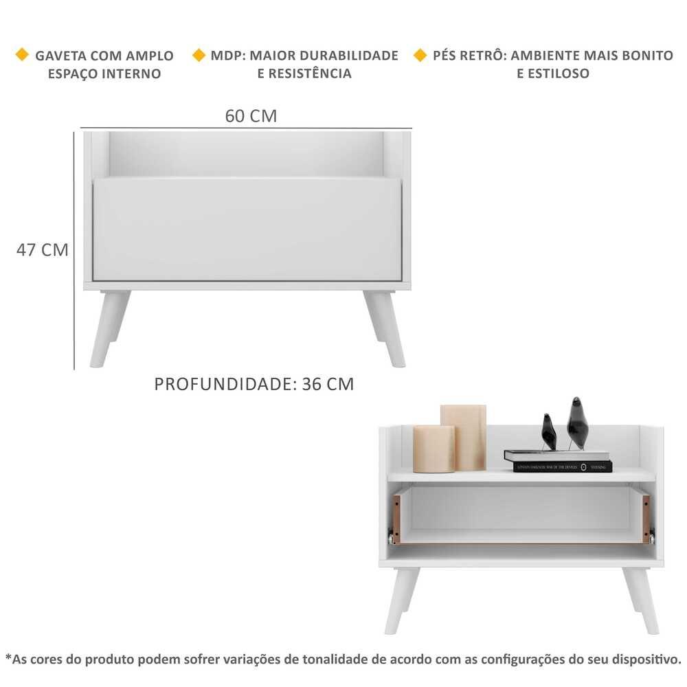 Gabinete Armário Banheiro 60cm Retrô Multimóveis V3624 Branco