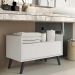 Gabinete Armário Banheiro 60cm Retrô Multimóveis V3624 Branco/Preto