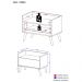 Gabinete Armário Banheiro 60cm Retrô Multimóveis V3624 Branco/Preto