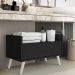 Gabinete Armário Banheiro 60cm Retrô Multimóveis V3624 Preto/Branco