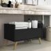 Gabinete Armário Banheiro 60cm Retrô Multimóveis V3624 Preto/Natural