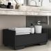 Gabinete Armário Banheiro 80 cm c/ Pés Quadrados Multimóveis Preto