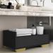 Gabinete Armário Banheiro 80 cm c/ Pés Quadrados Multimóveis Preto/Natural