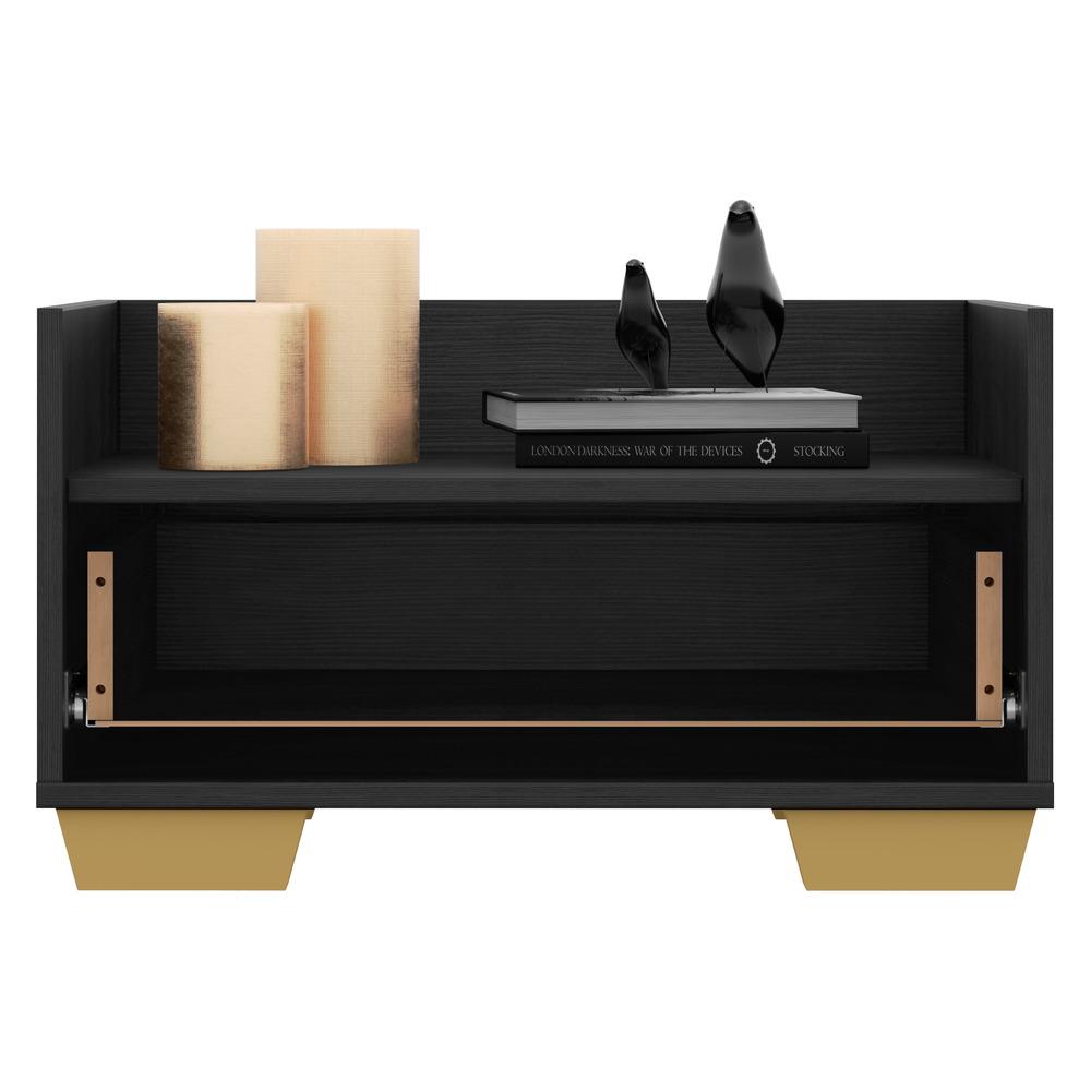 Gabinete Armário Banheiro 80 cm c/ Pés Quadrados Multimóveis Preto/Natural