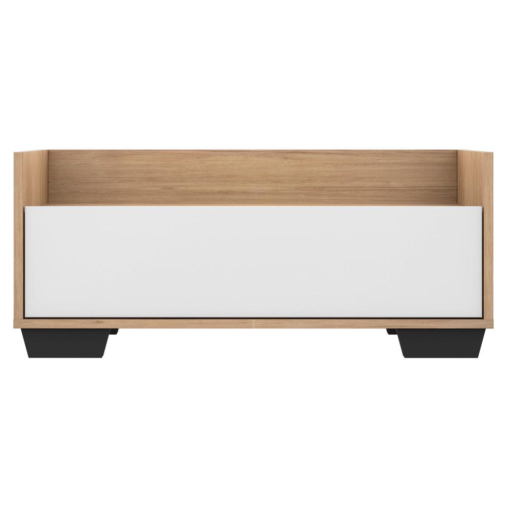 Gabinete Armário Banheiro 80 cm c/ Pés Quadrados Multimóveis Rustic/Branco/Preto