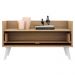 Gabinete Armário Banheiro 80 cm c/ Pés Retrô Multimóveis Rustic/Branco