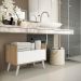 Gabinete Armário Banheiro 80 cm c/ Pés Retrô Multimóveis Rustic/Branco