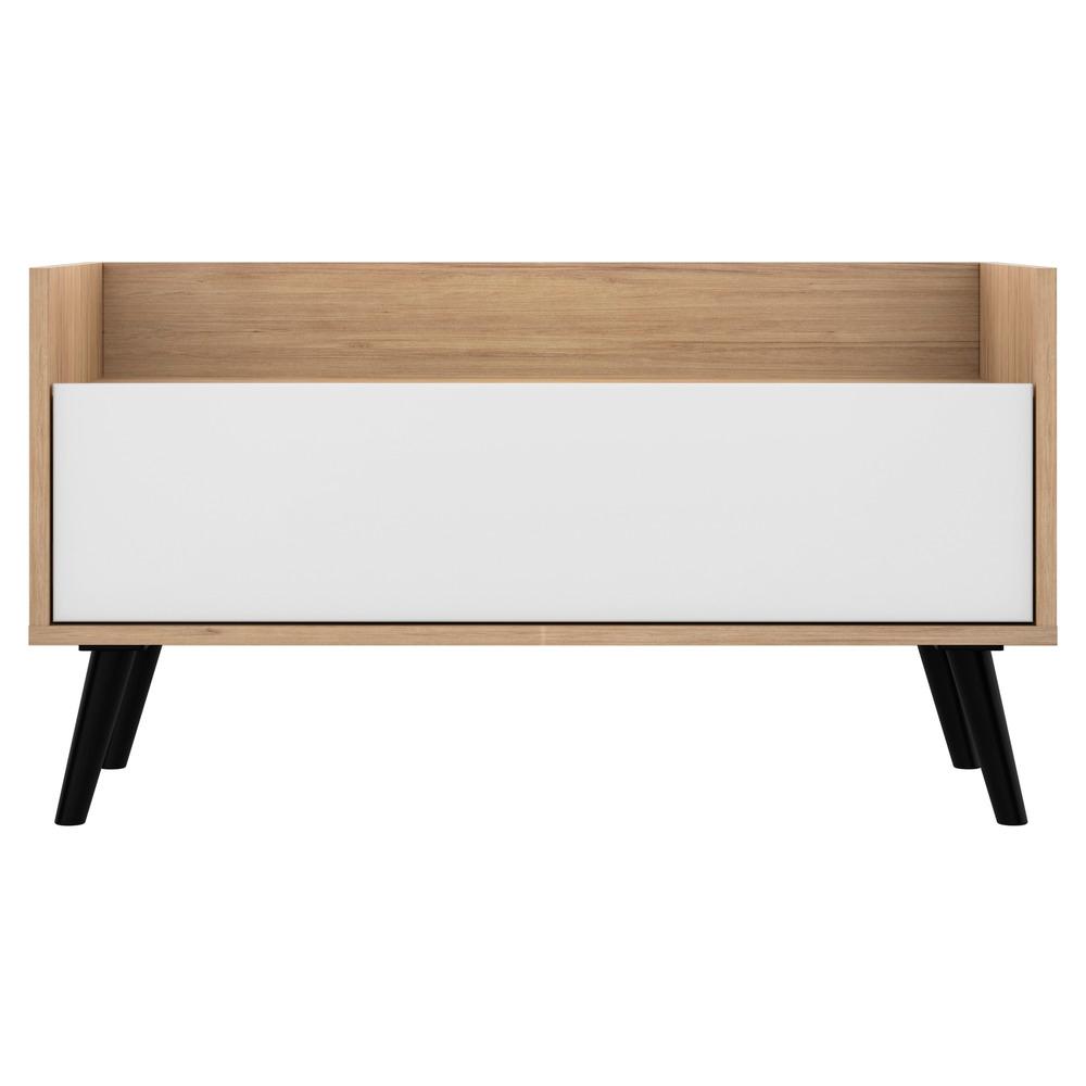 Gabinete Armário Banheiro 80 cm c/ Pés Retrô Multimóveis Rustic/Branco/Preto